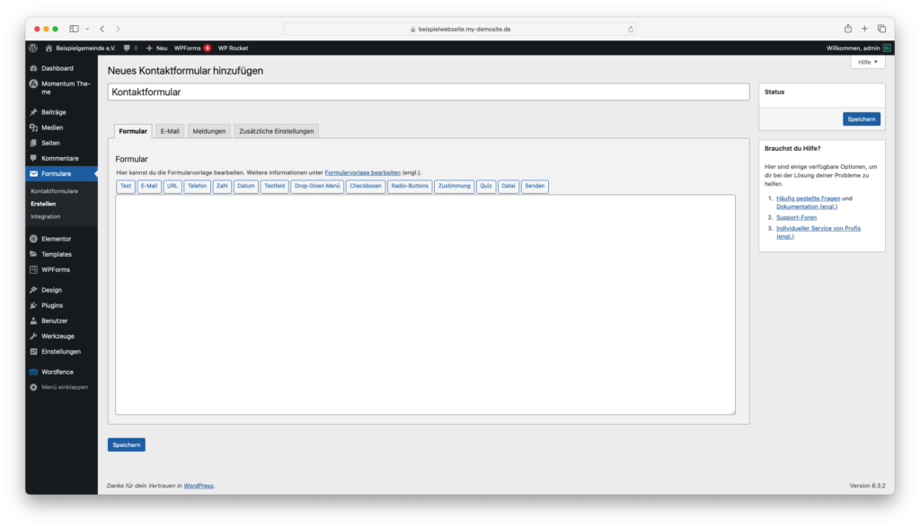 Erstellung eines Kontaktformulars mit Contact Form 7