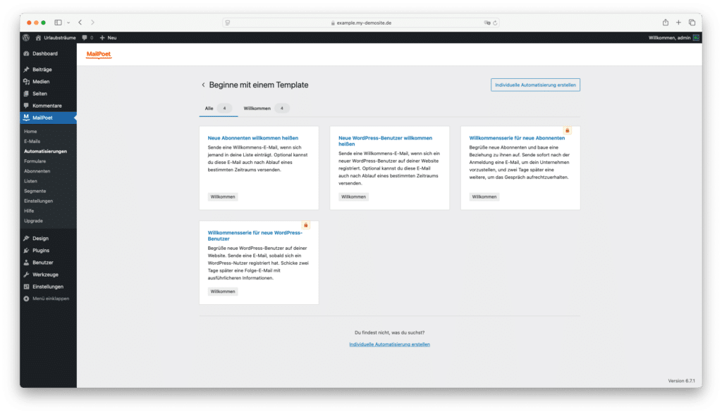Screenshot Automatisierung von E-Mails