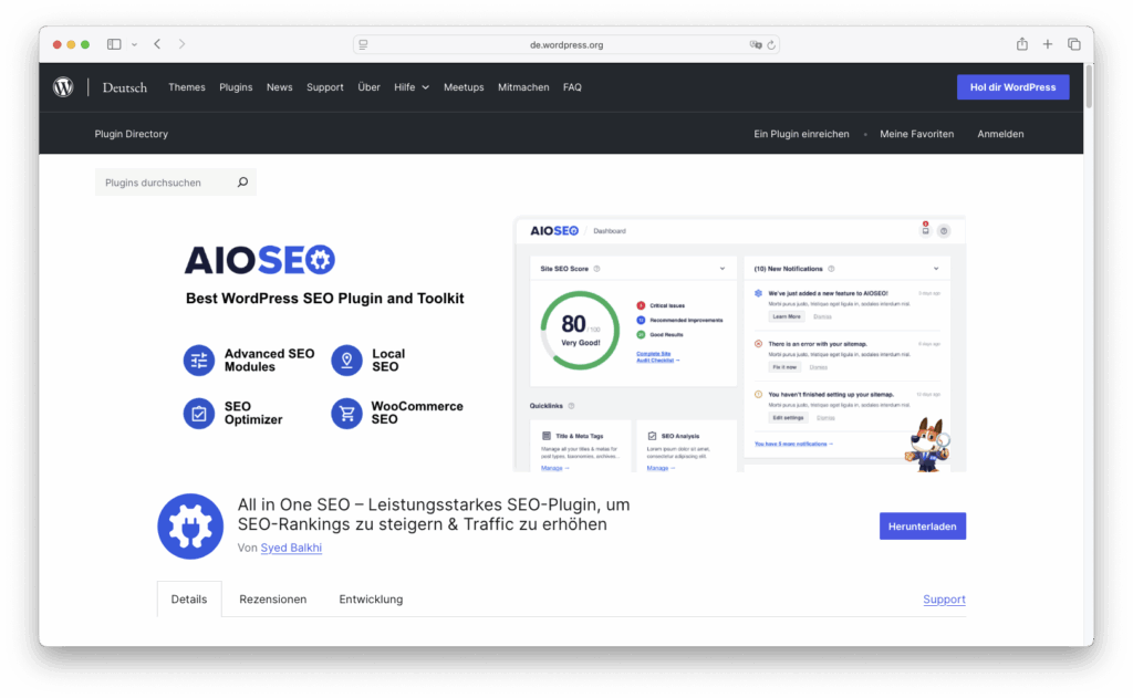 All in One SEO WordPress-Plugin Store