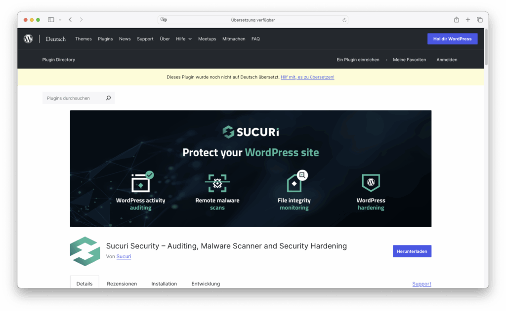 Securi Security WordPress-Plugin Store